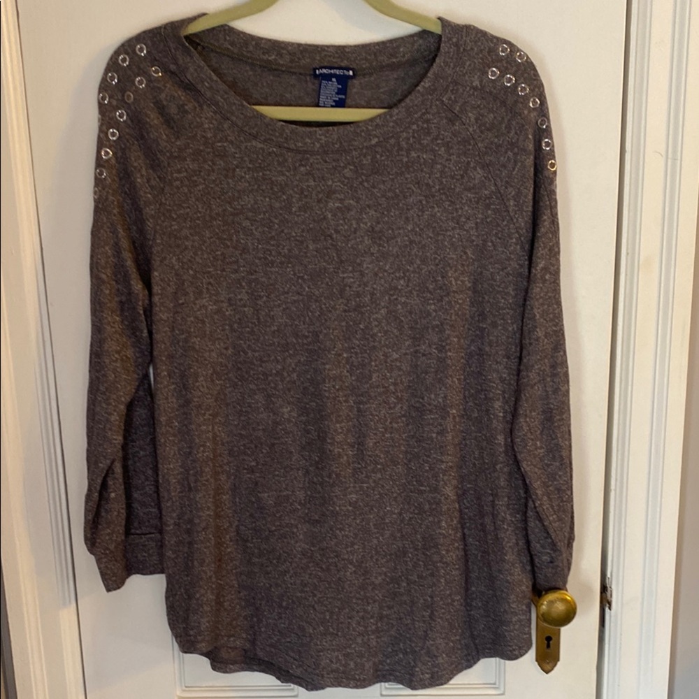 Architect Women’s Brown Sweater Top Detail on Sleeves Size XL